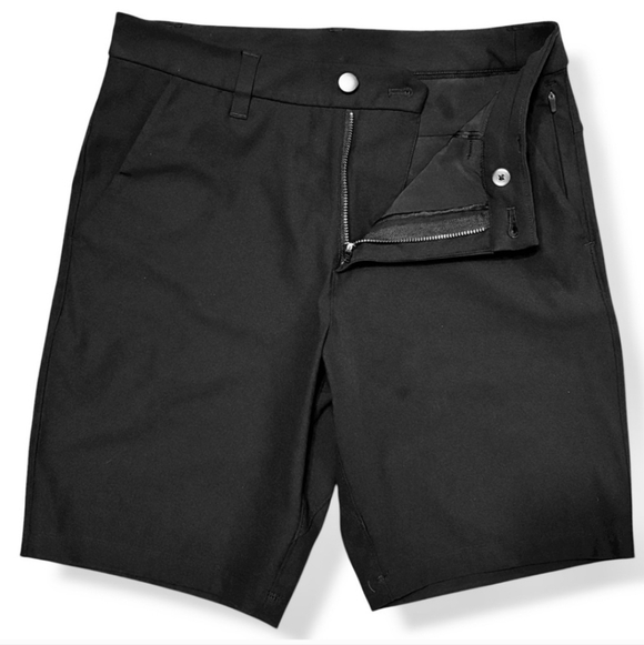 LULULEMON Black Commission Classic Fit Flat Front Chino Shorts 9” Inseam Size 28 - Picture 7 of 8